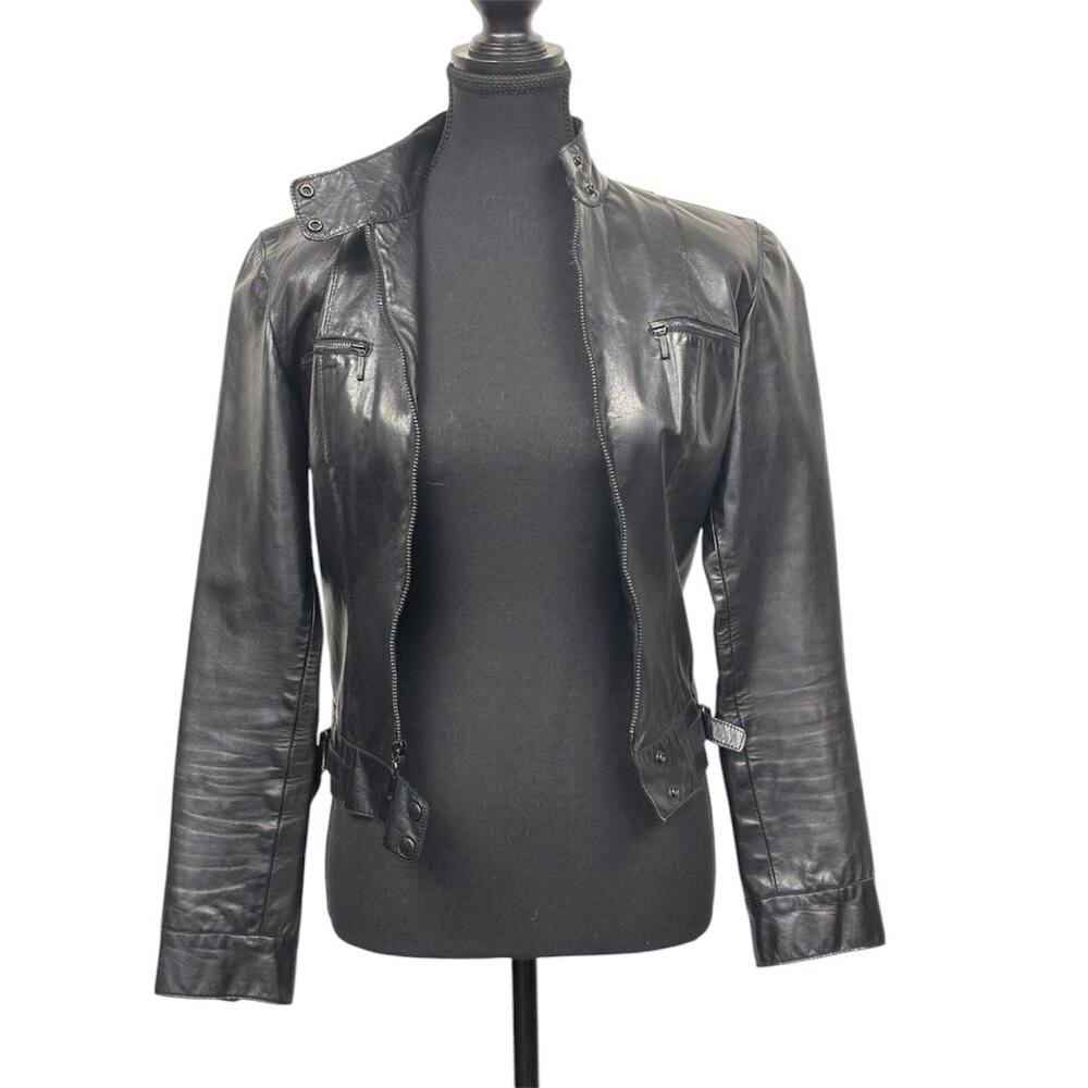Rachelle Custom NYC Moto-Style Leather Jacket | Size 8 (Fits Like XS)